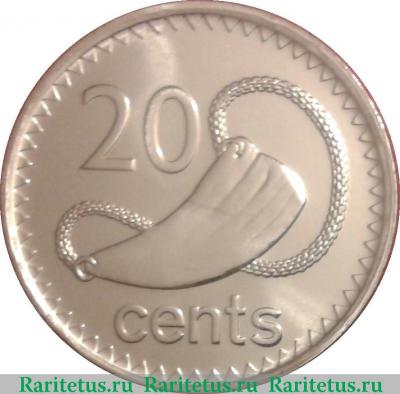 Реверс монеты 20 центов (cents) 2009 года   Фиджи