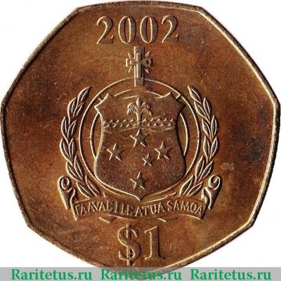 Реверс монеты 1 тала (tala) 2002 года   Самоа