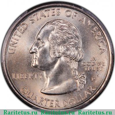 25 центов (квотер, 1/4 доллара, quarter dollar) 1999 года P Пенсильвания США