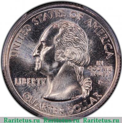 25 центов (квотер, 1/4 доллара, quarter dollar) 2001 года P Вермонт США
