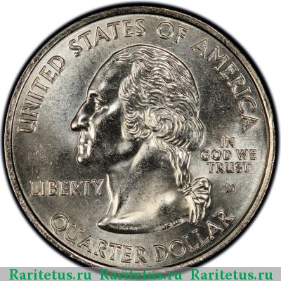 25 центов (квотер, 1/4 доллара, quarter dollar) 2001 года D Кентукки США
