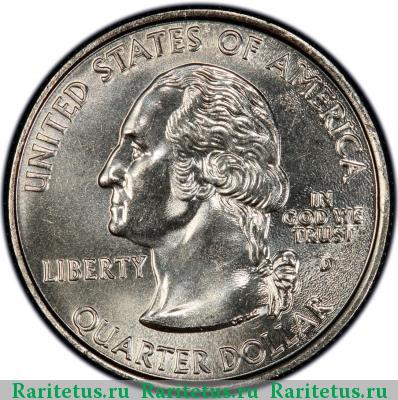 25 центов (квотер, 1/4 доллара, quarter dollar) 2007 года D Юта США