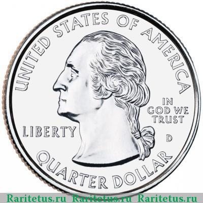 25 центов (квотер, 1/4 доллара, quarter dollar) 2012 года D США