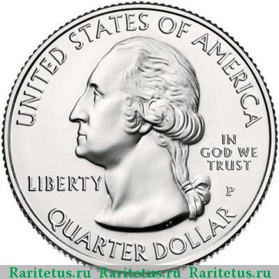 25 центов (квотер, 1/4 доллара, quarter dollar) 2013 года P Белые горы США