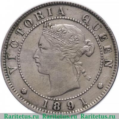 1/2 пенни (half penny) 1891 года   Ямайка