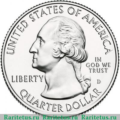 25 центов (квотер, 1/4 доллара, quarter dollar) 2014 года D США