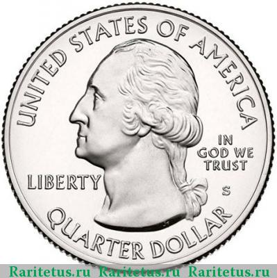25 центов (квотер, 1/4 доллара, quarter dollar) 2015 года S Гомстед США proof