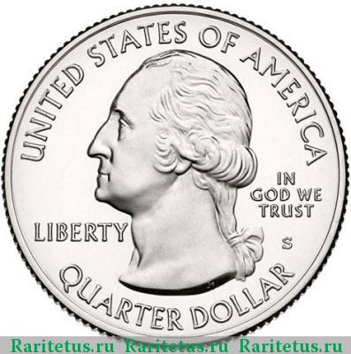 25 центов (квотер, 1/4 доллара, quarter dollar) 2015 года S Кисатчи США proof