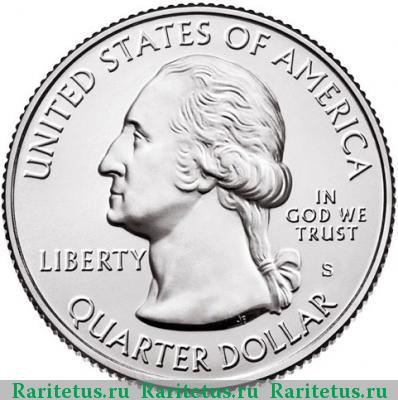 25 центов (квотер, 1/4 доллара, quarter dollar) 2016 года S парк Рузвельт США proof
