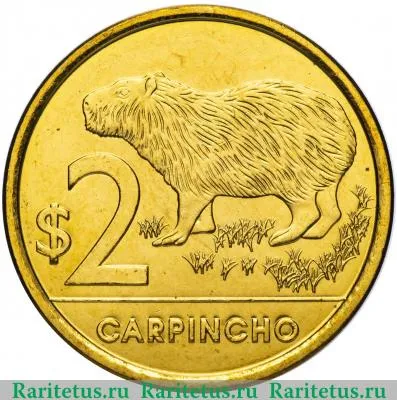 Реверс монеты 2 песо (pesos) 2012 года   Уругвай