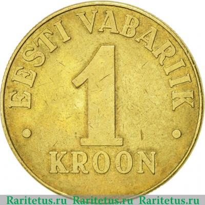 Реверс монеты 1 крона (kroon) 1998 года   Эстония