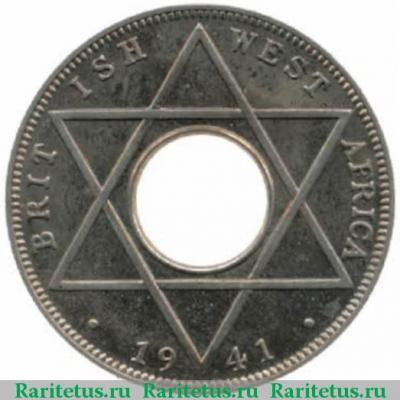 Реверс монеты 1/2 пенни (penny) 1941 года   Британская Западная Африка