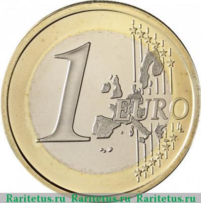 Реверс монеты 1 евро (euro) 2001 года  Монако