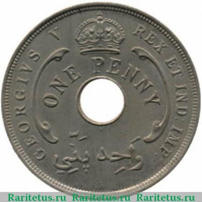 1 пенни (penny) 1912 года   Британская Западная Африка