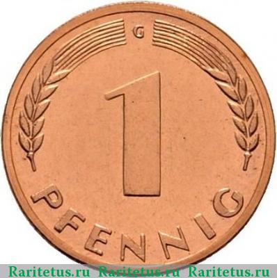 Реверс монеты 1 пфенниг (pfennig) 1948 года G 
