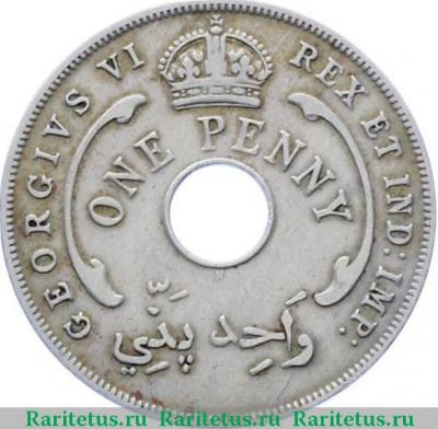 1 пенни (penny) 1937 года H  Британская Западная Африка