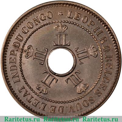5 сантимов (centimes) 1906 года   Свободное государство Конго