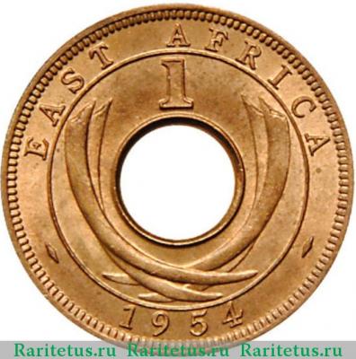 Реверс монеты 1 цент (cent) 1954 года   Британская Восточная Африка