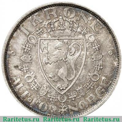 Реверс монеты 1 крона (krone) 1908 года  топоры на щите Норвегия