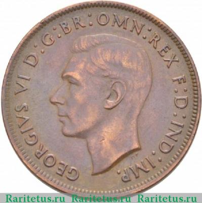 1 пенни (penny) 1938 года   Австралия