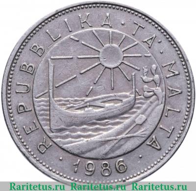 50 центов (cents) 1986 года   Мальта