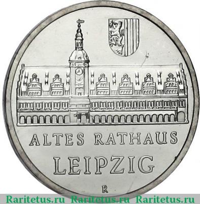 Реверс монеты 5 марок (mark) 1984 года  Старая Ратуша Германия (ГДР)