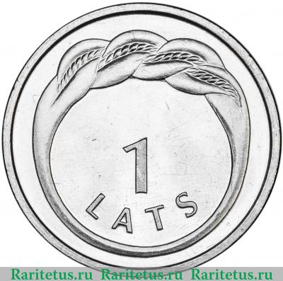 Реверс монеты 1 лат (lats) 2009 года  Кольцо Намейса Латвия