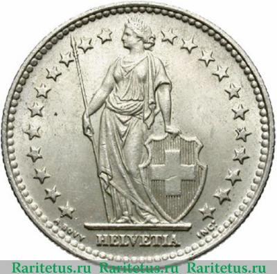 2 франка (francs) 1940 года   Швейцария
