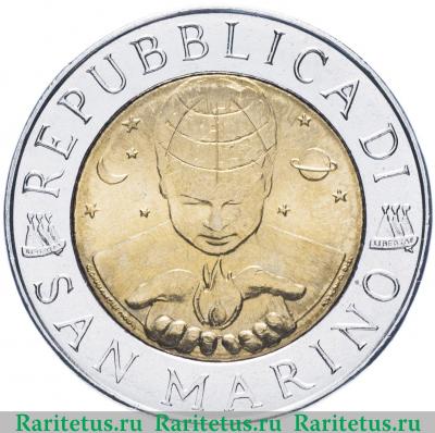 500 лир (lire) 1999 года   Сан-Марино