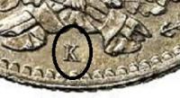 Деталь монеты 1 франк (franc) 1872 года K  Франция