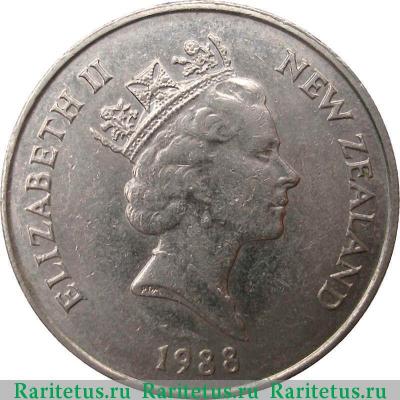 10 центов (cents) 1988 года   Новая Зеландия