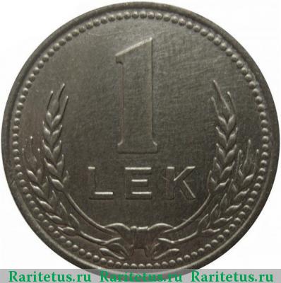 Реверс монеты 1 лек (lek) 1988 года  алюминий