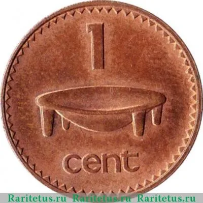 Реверс монеты 1 цент (cent) 1986 года   Фиджи