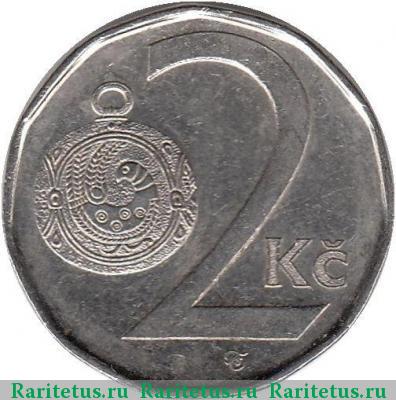 Реверс монеты 2 кроны (koruny) 2009 года  