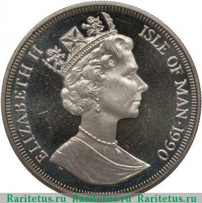 1 крона (crown) 1990 года  кошка Остров Мэн