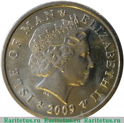 1 фунт (pound) 2009 года  Остров Мэн