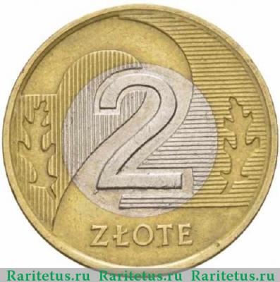 Реверс монеты 2 злотых (zlote) 1994 года   Польша