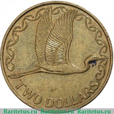 Реверс монеты 2 доллара (dollars) 2008 года   Новая Зеландия