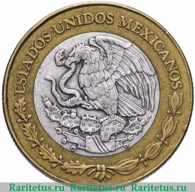 10 новых песо (nuevos pesos) 1993 года  регулярный чекан Мексика