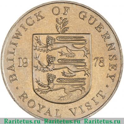 Реверс монеты 25 пенсов (pence) 1978 года  Гернси