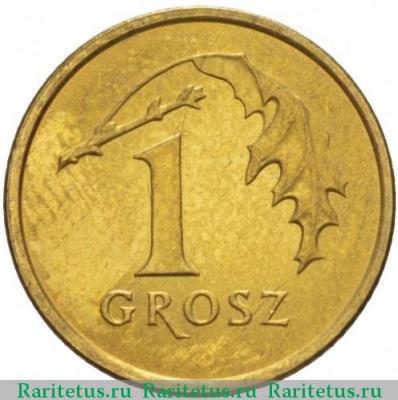 Реверс монеты 1 грош (grosz) 2004 года   Польша