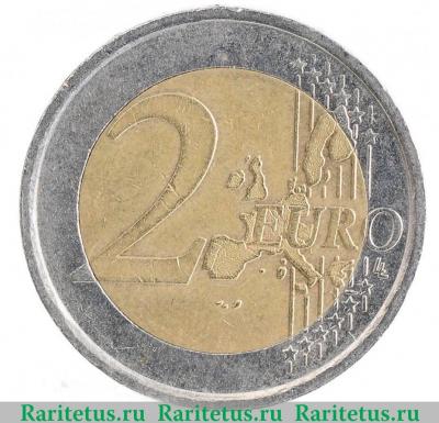 Реверс монеты 2 евро (euro) 2002 года   Италия