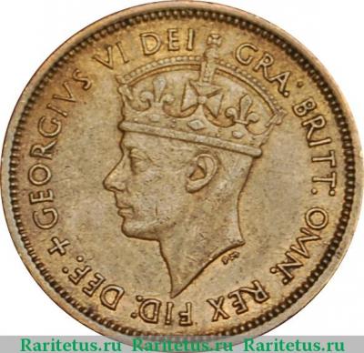 1 шиллинг (shilling) 1949 года  без букв Британская Западная Африка