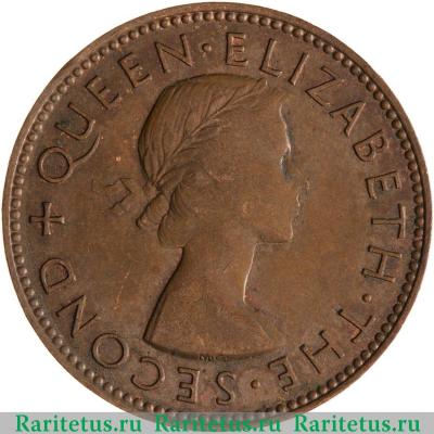 1/2 пенни (penny) 1953 года   Новая Зеландия