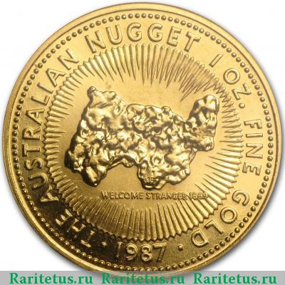 Реверс монеты 100 долларов (dollars) 1987 года  Австралия