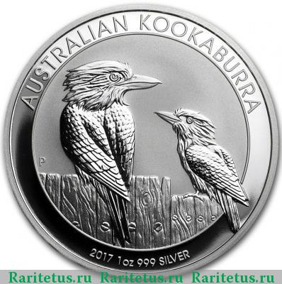 Реверс монеты 1 доллар (dollar) 2017 года P кукабарра Австралия