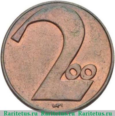 Реверс монеты 200 крон (kronen) 1924 года  