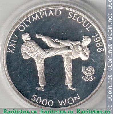 5000 вон (won) 1987 года   Южная Корея