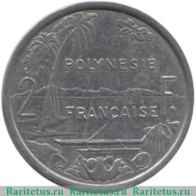 Реверс монеты 1 франк (franc) 1999 года   Французская Полинезия