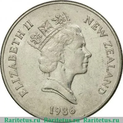 20 центов (cents) 1986 года   Новая Зеландия